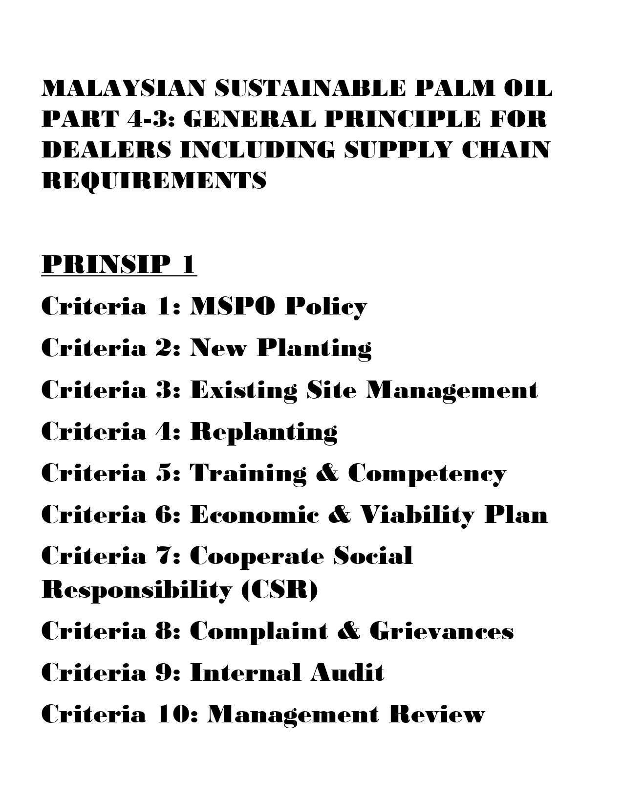 Prinsip 1 - MANAGEMENT COMMITMENT AND RESPONSIBILITY